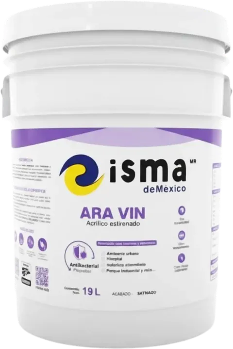 Pintura vinílica ARA VIN de ISMA de México — cubeta de 19 litros